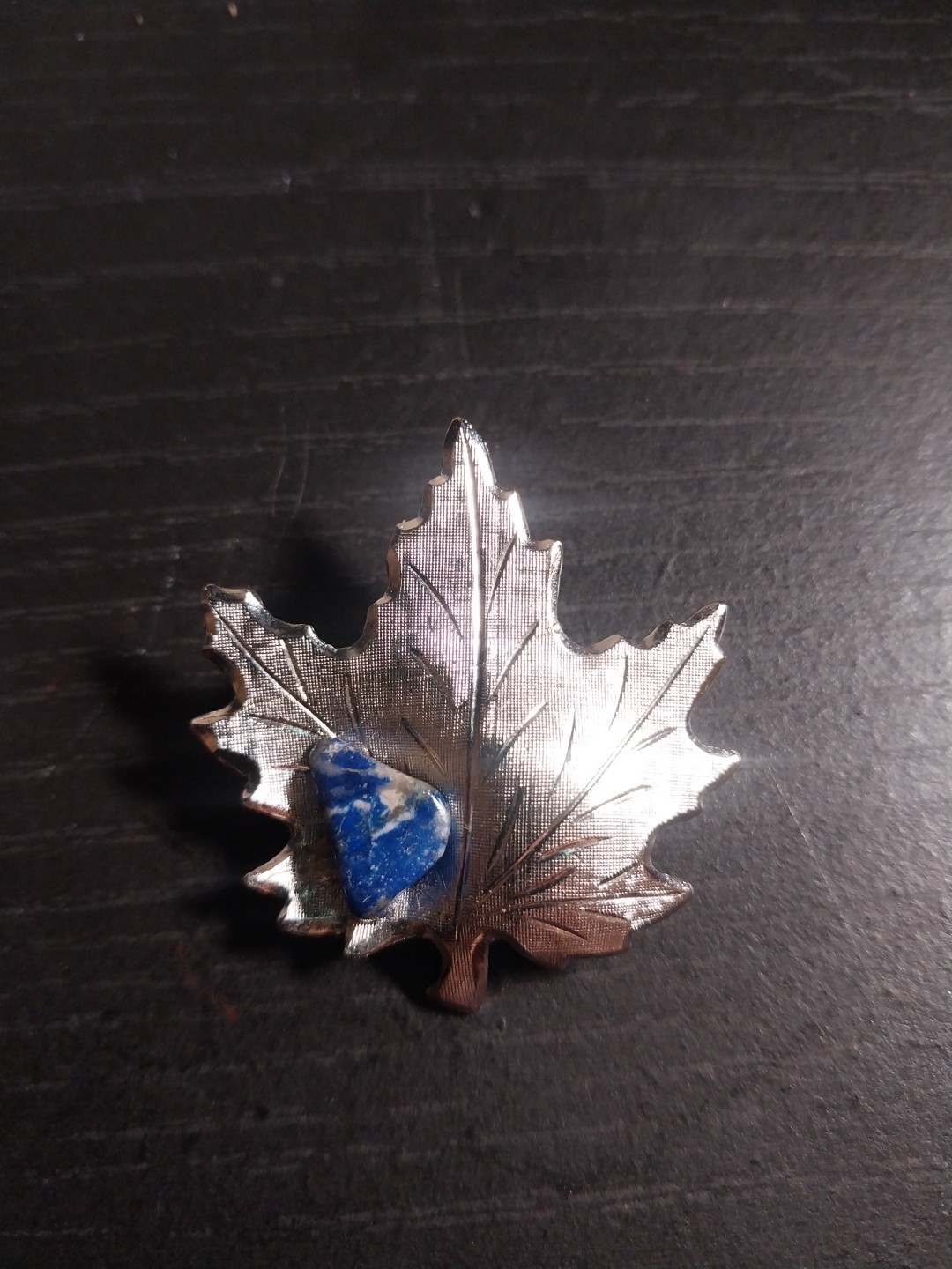 Silver-tone Leaf Brooch Pin
