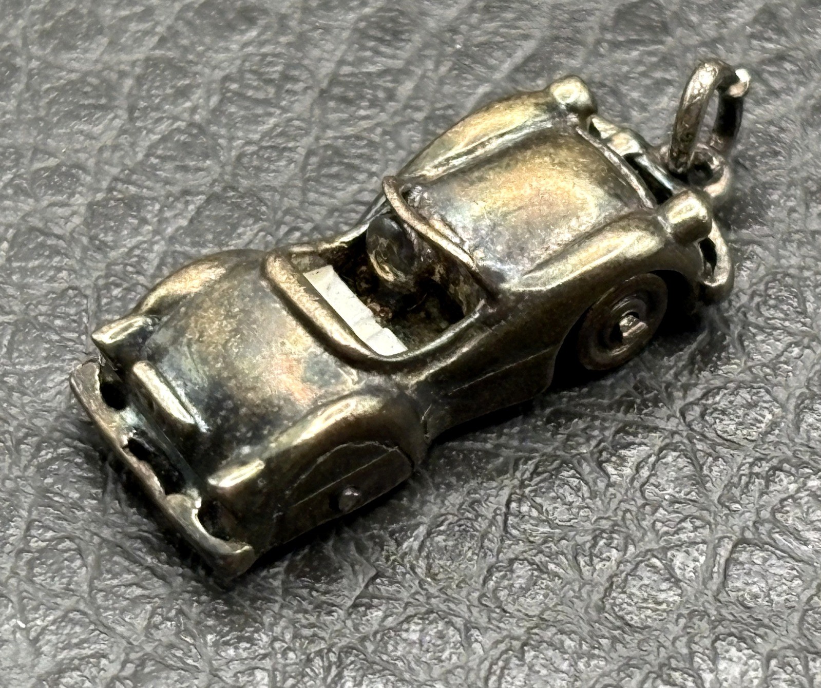 VTG Sterling Silver Convertible Sports Antique Car Movable Wheels Charm Pendant