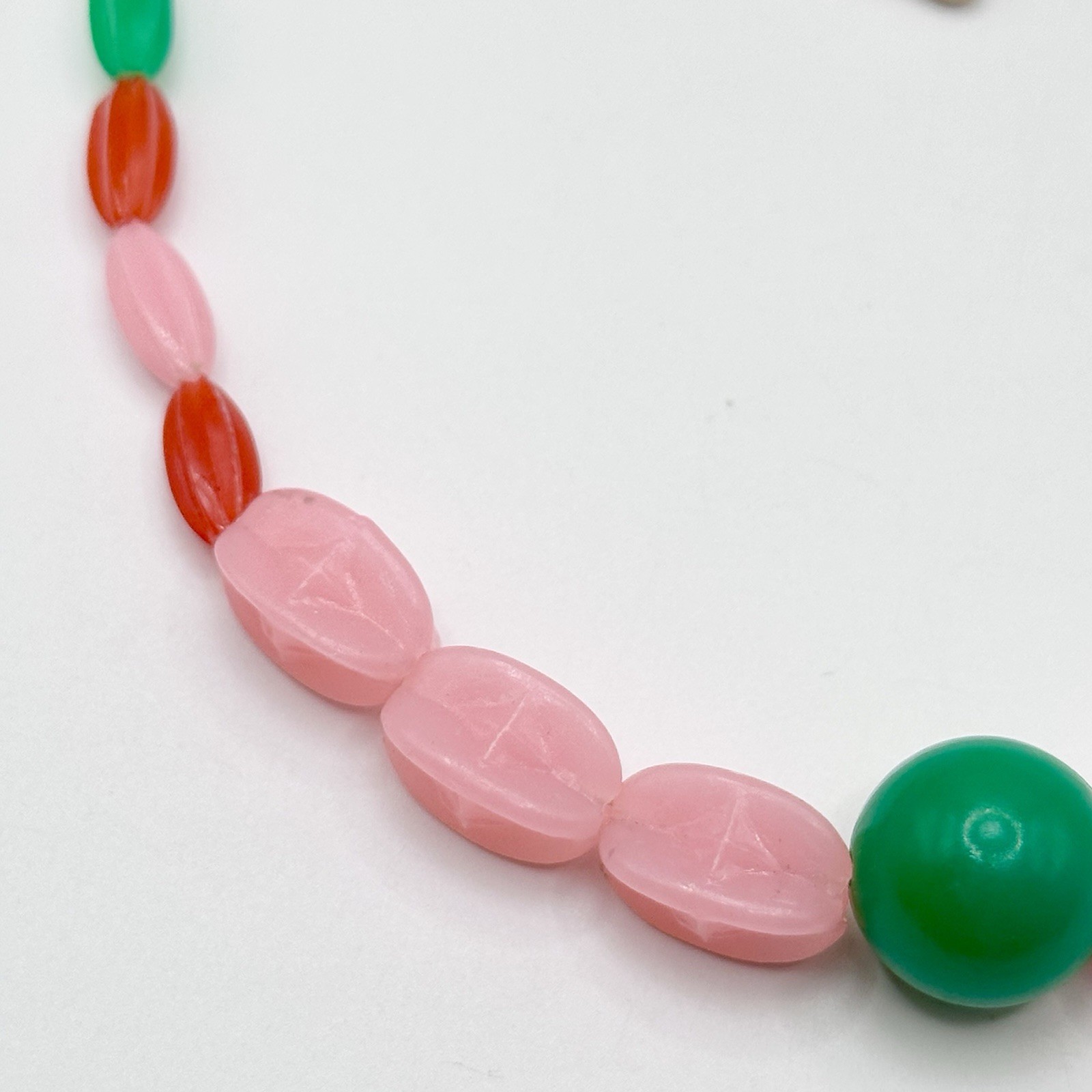 Vintage Multicolor Plastic Bead Necklace Fruit Theme 16” 19” Set Of 2 Read