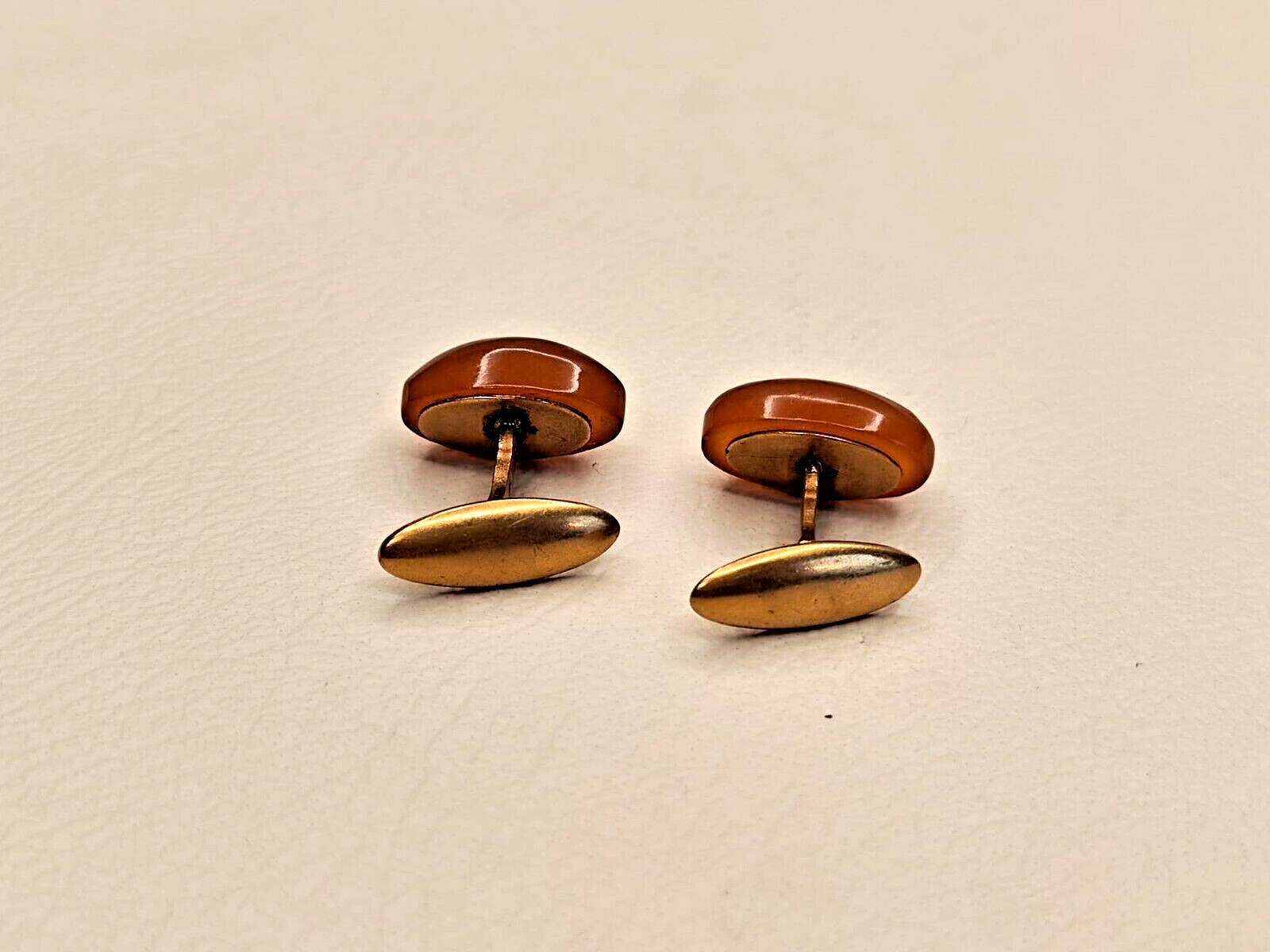 Gold plated cufflinks with amber USSR