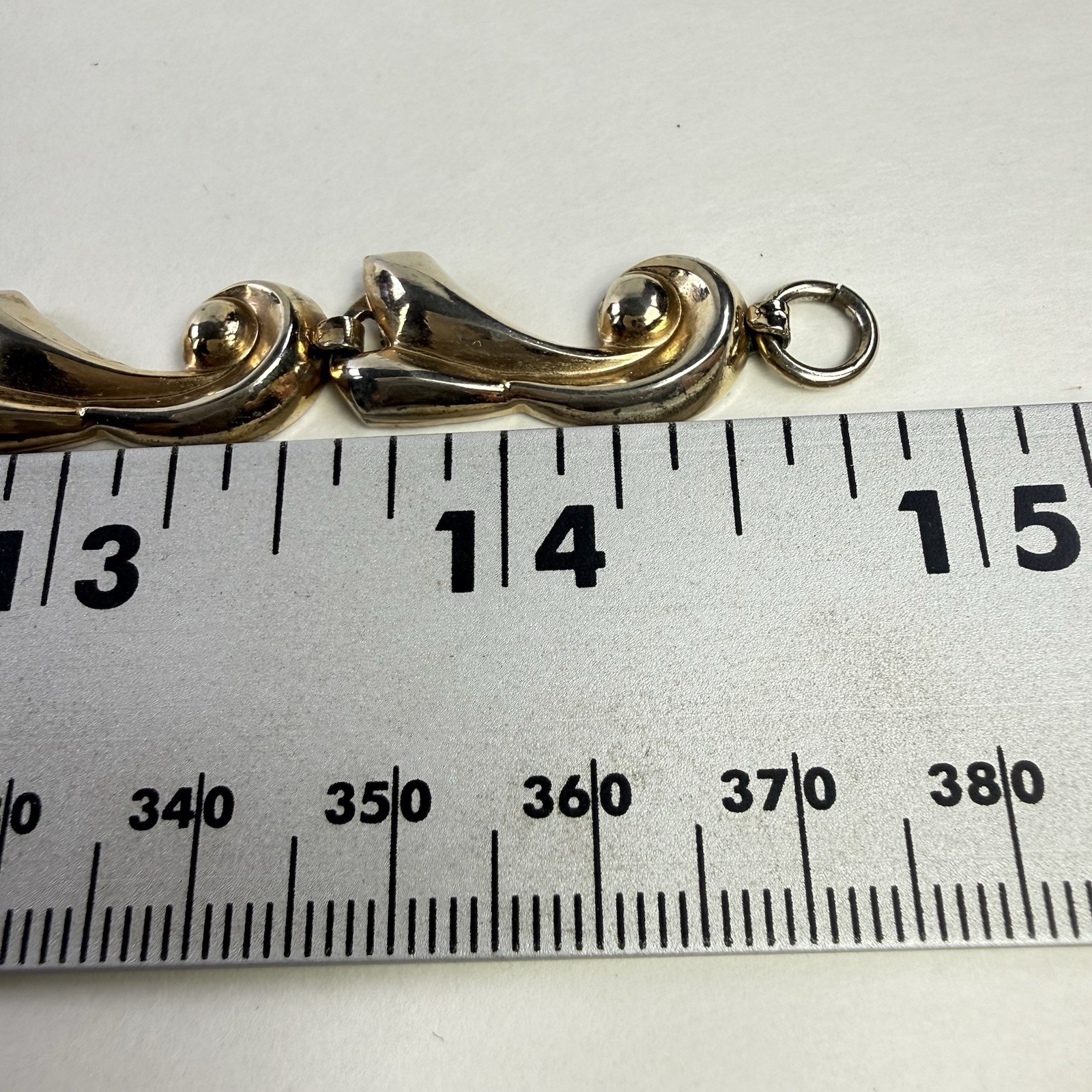 Vtg Gold Tone Scroll Link Necklace 14” Choker Statement Necklace Unbranded