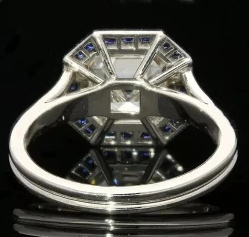 Art Deco Style 2.45Ct Lab Created Diamond Wedding Anniversary 925 Silver Ring
