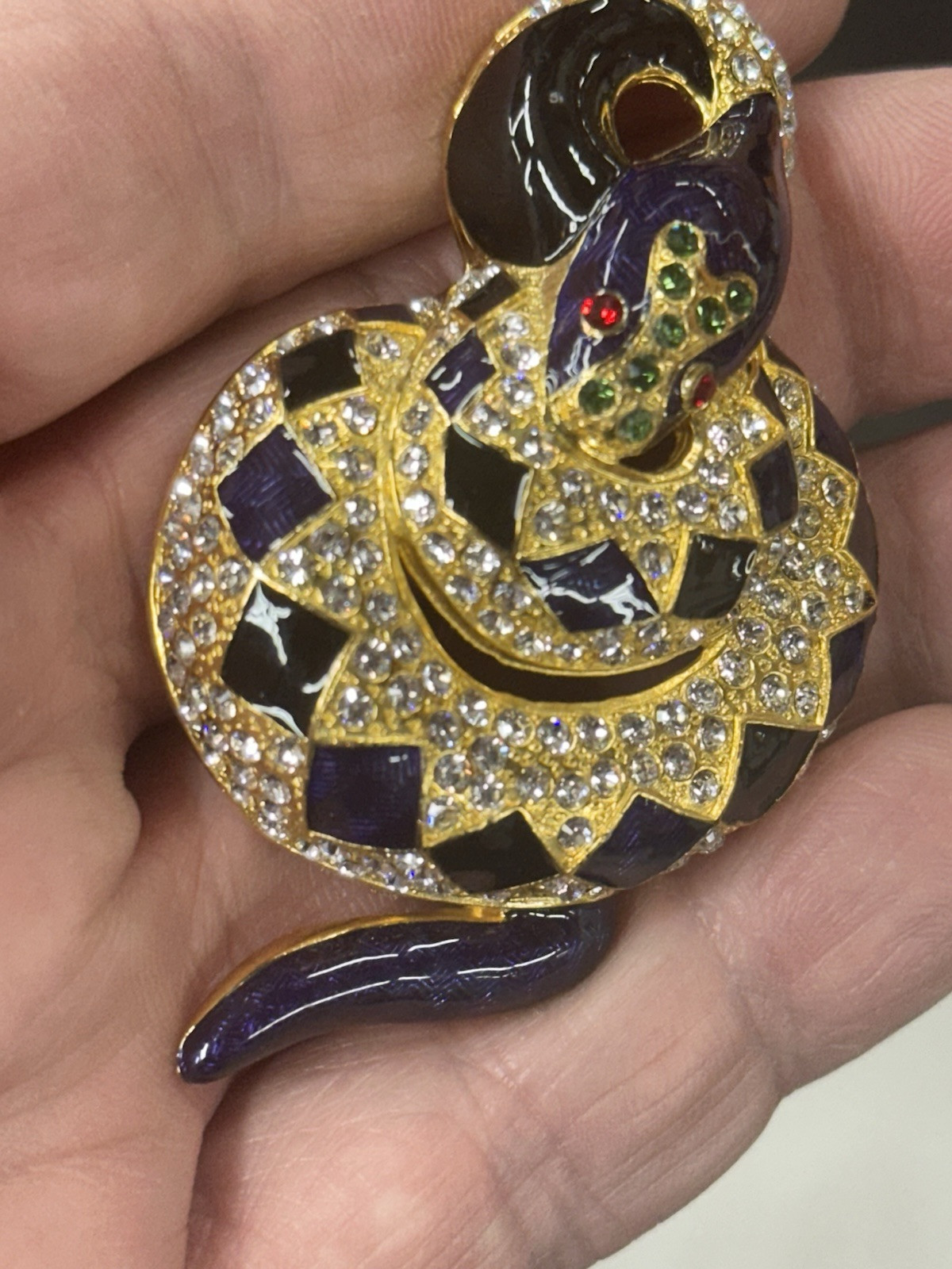 I Am Edgar Berebi my Blue Python pin Brooch From My Archives Vintage 24kplate