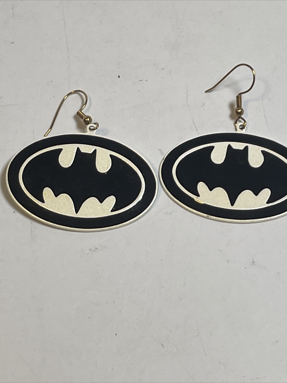 vintage batman jewelry lot 2 pair earings 1 button pin 1964 DC Comics Metal Rare