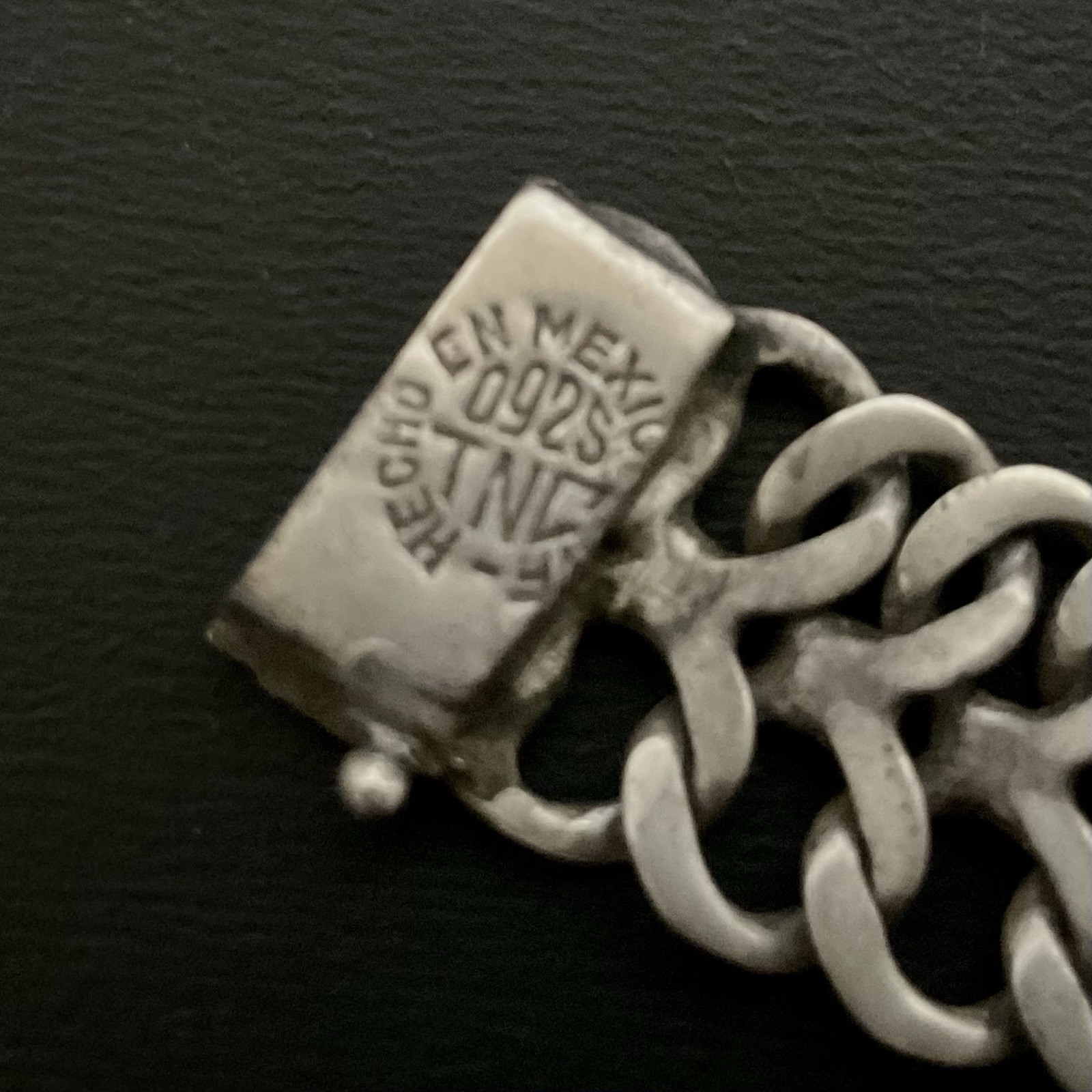 Vintage Mexico Sterling Silver Double Curb Link Bracelet 7.25”