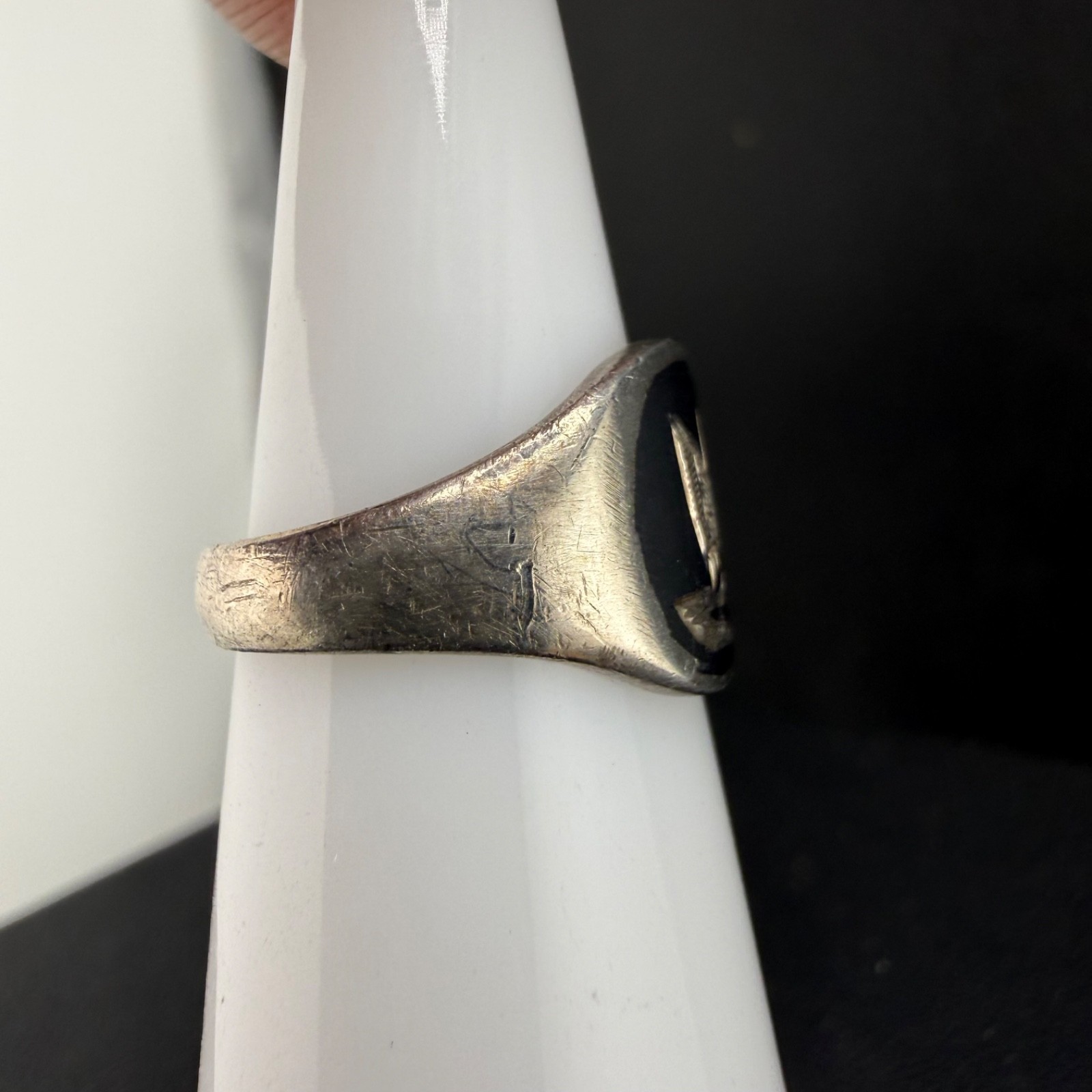 Vintage Signet Ring Sailing Silver Tone Ship Ocean Size 3 Untested