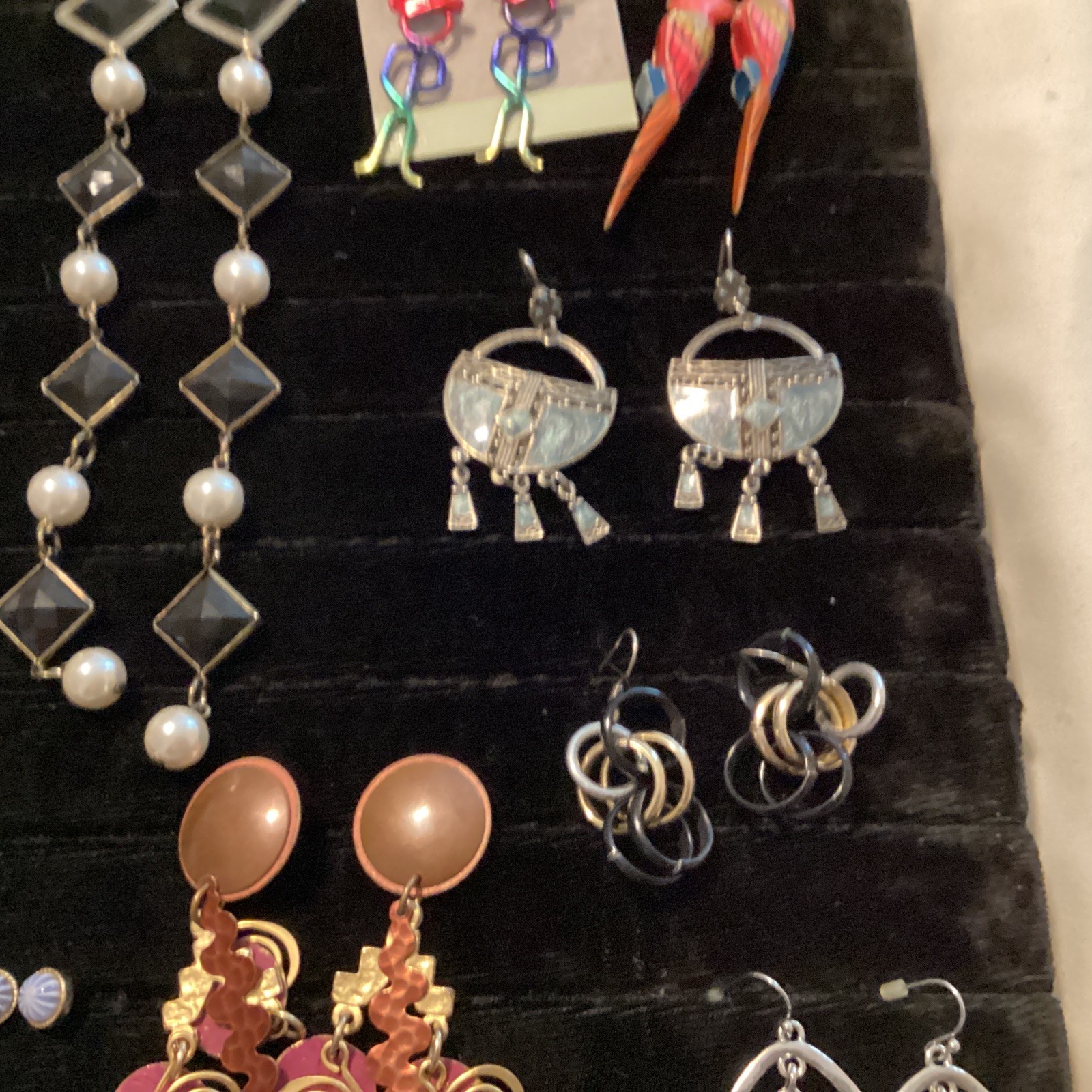 Lot 34 Pairs Vintage Earrings All Styles Some Signed Costume Jewelry