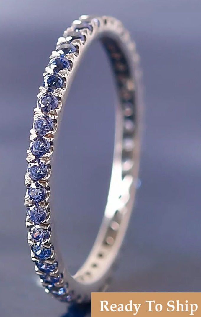 Tanzanite Eternity Wedding Band Matching Engagement Ring Stacking Ring Jewelry