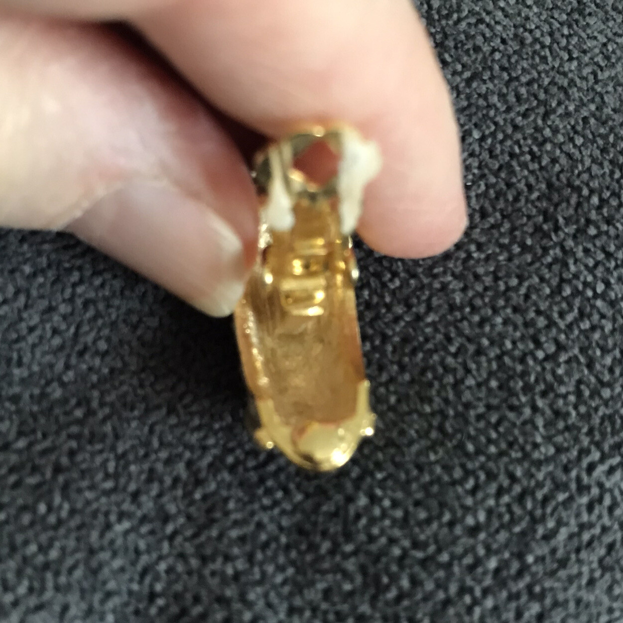 Earrings,Dressing~Gold-Tone+CZ Sparkling Rhinestones w/Gold trim-clip on~Pre-Own