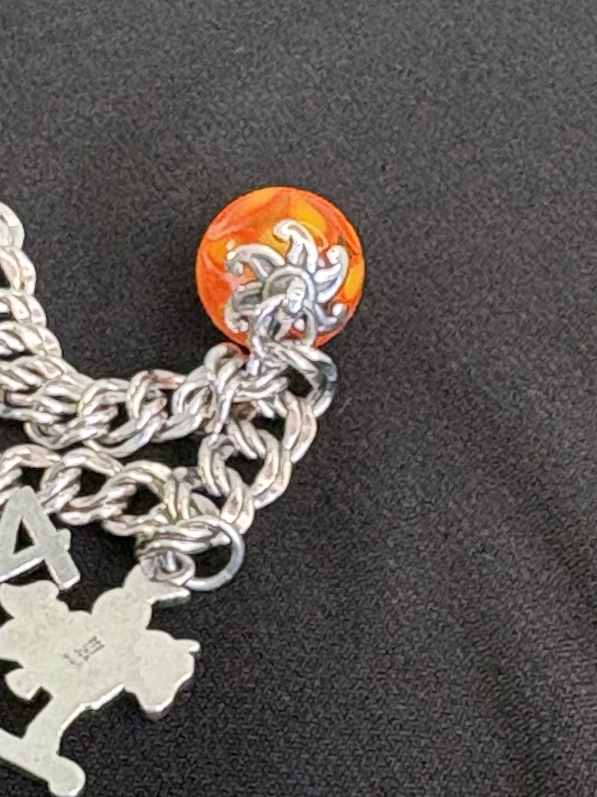 Vtg James Avery Double Curb Bracelet w/3 Rare Retired Giraffe/Sun/Rabbit