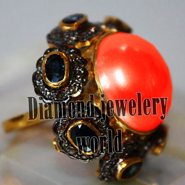 Gorgeous 2.08ctw Rose Cut Diamond Gemstone Studded Silver Victorian Ring Jewelry