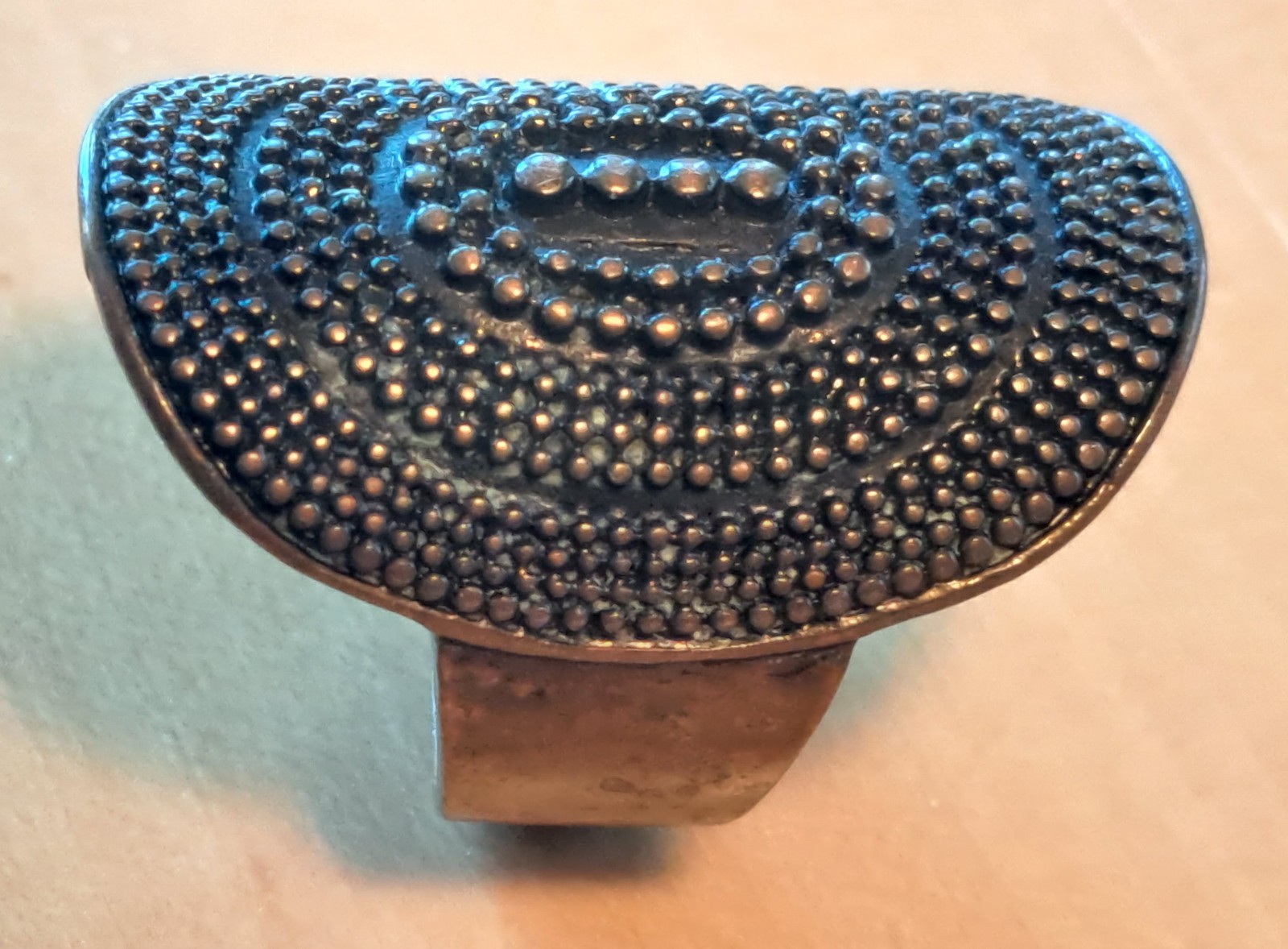 Vintage Copper Elongated Oblong Ring Unknown Size – Metal Detector Find