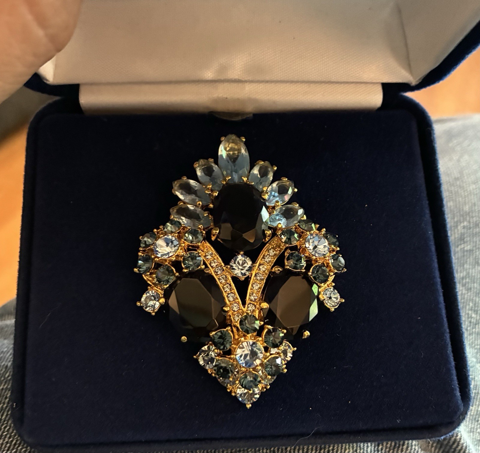 Jacqueline Kennedy Camrose & Kross | French Blue Crystal Brooch Pin