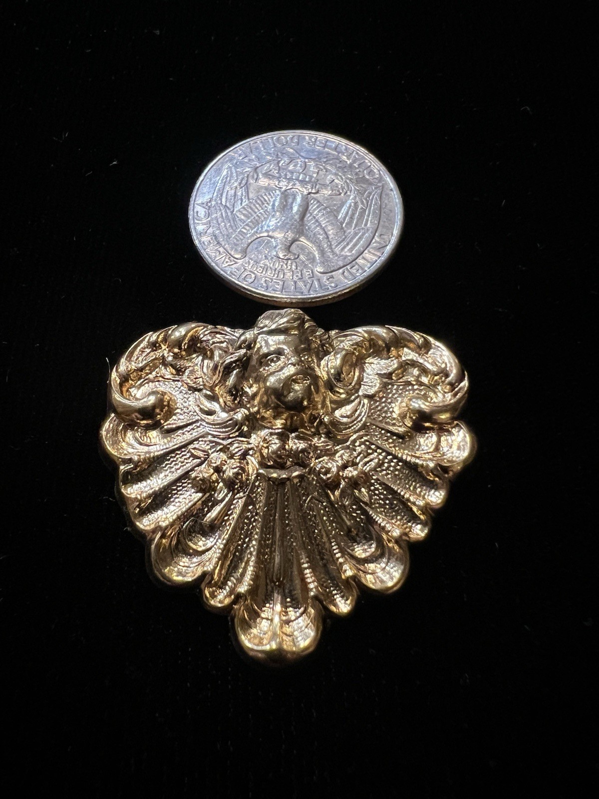 Vintage Cherub 22K Gold Plated Brass Stamping for Jewelry Making/Decoration NOS