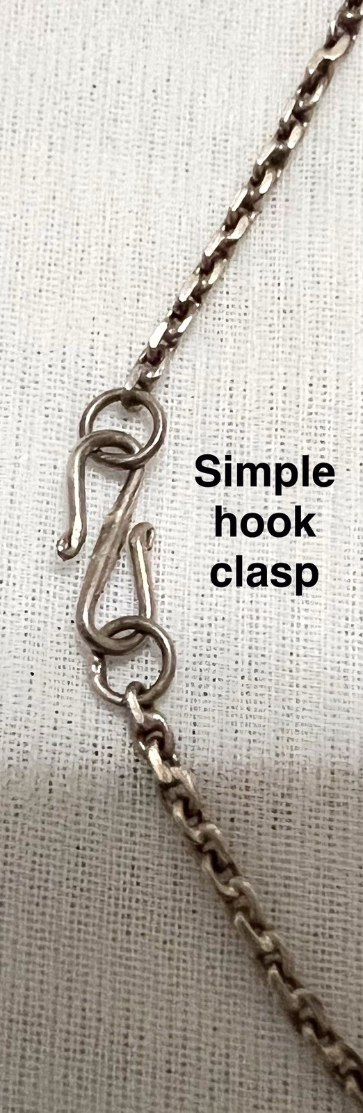 ABSTRACT BRUTALIST Sterling Silver Gold Wash CRESCENT PENDANT NECKLACE Vintage
