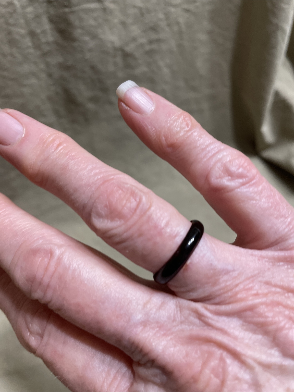 Vintage Hand Turned 1/8″ Turtle Shell Ring 7, 7.5, 7.75+ unused old new stock