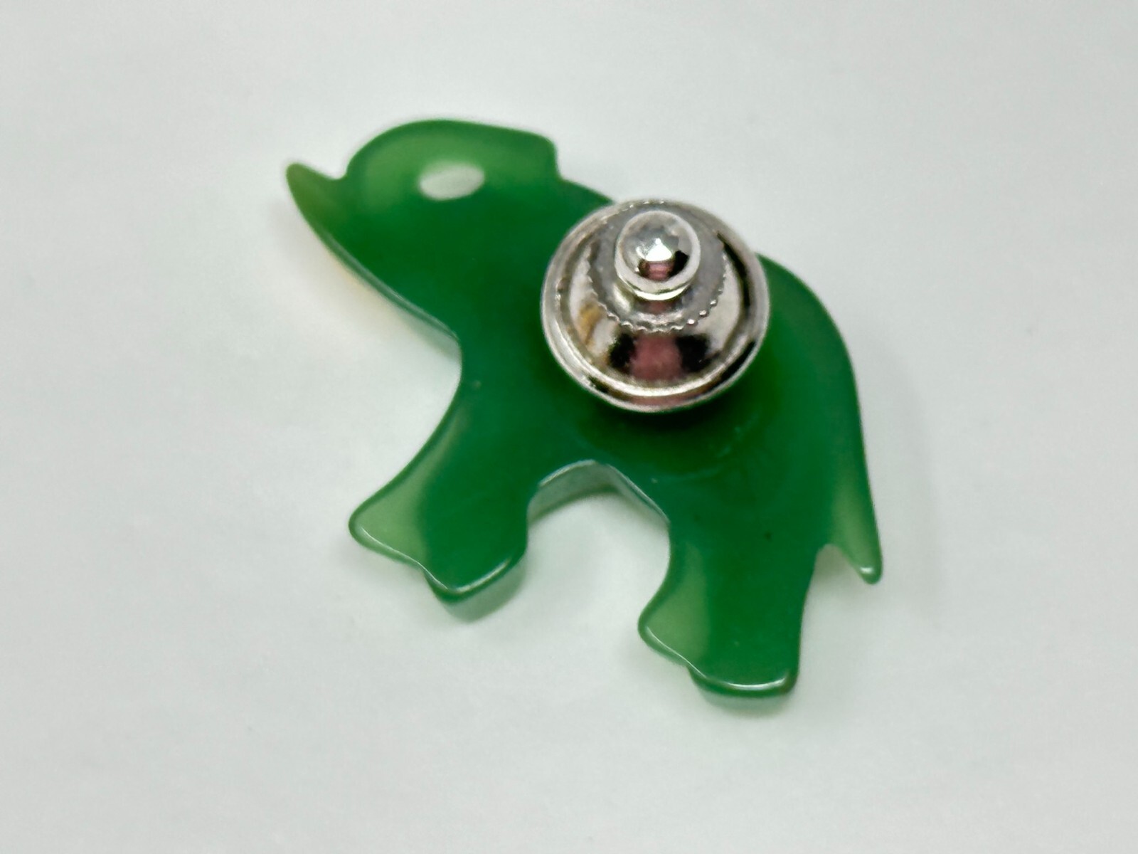 Vintage 1984 AVON Lucky Friends Green Elephant Tac Pin