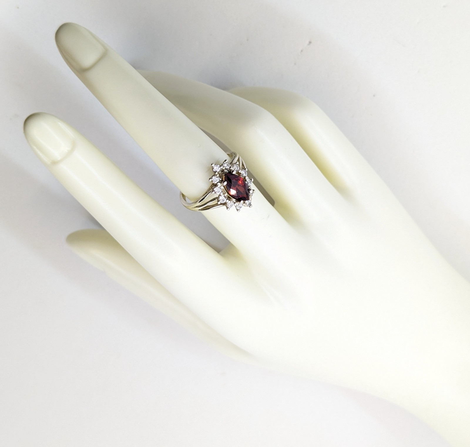 Vintage Luxury RING Silver 925 with Big Bright Stone -size: 7.5US (17.5mm) | #4