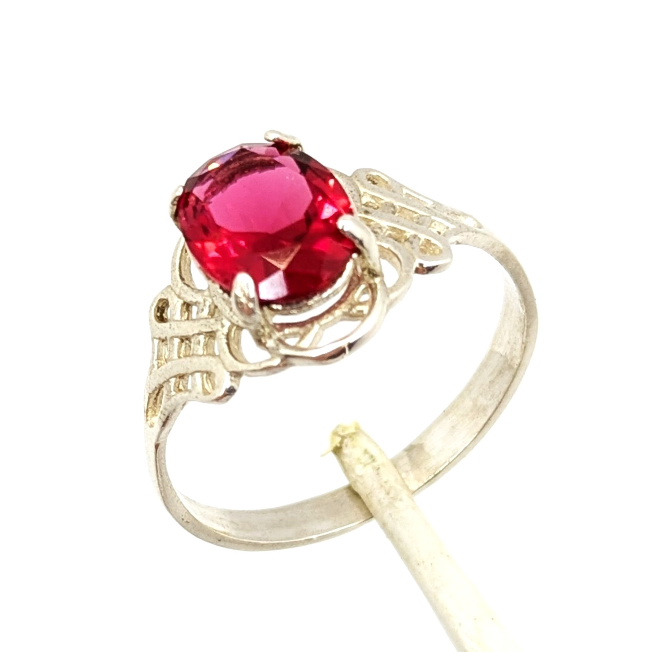 Vintage Elegant RING Silver 925 with Chic Bright Stone-size: 8.75US (18.5mm)| #7