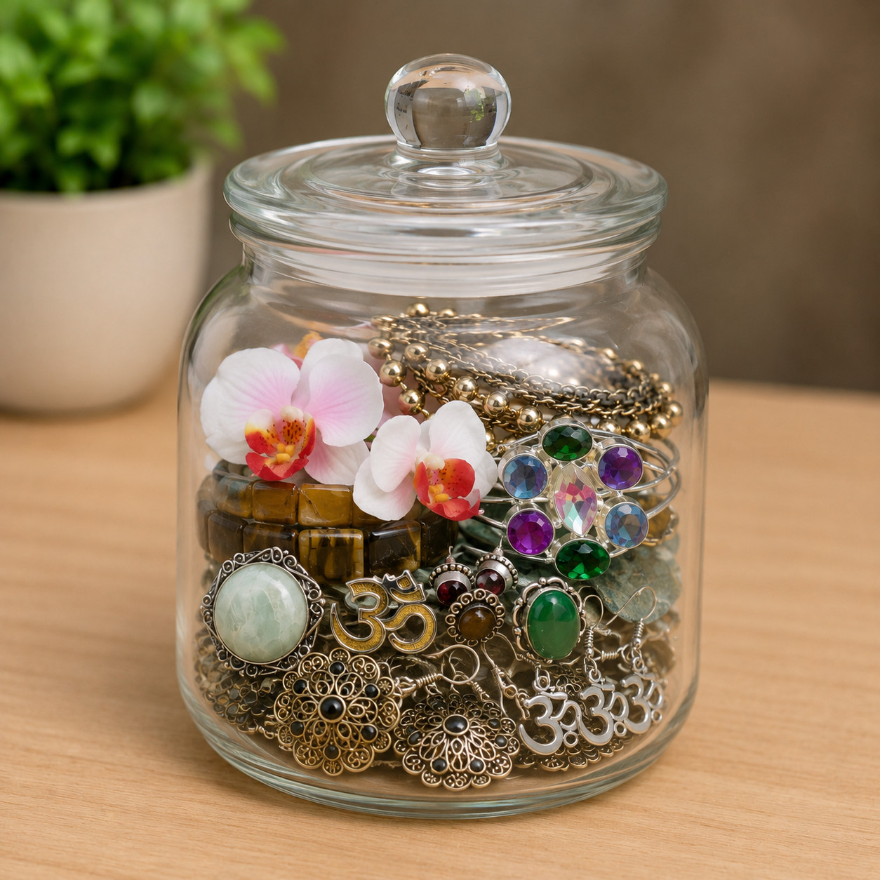 Mystery Jar Mixed Jewelry Lot Ethnic Vintage NO JUNK ALL WEARABLE 10 pc