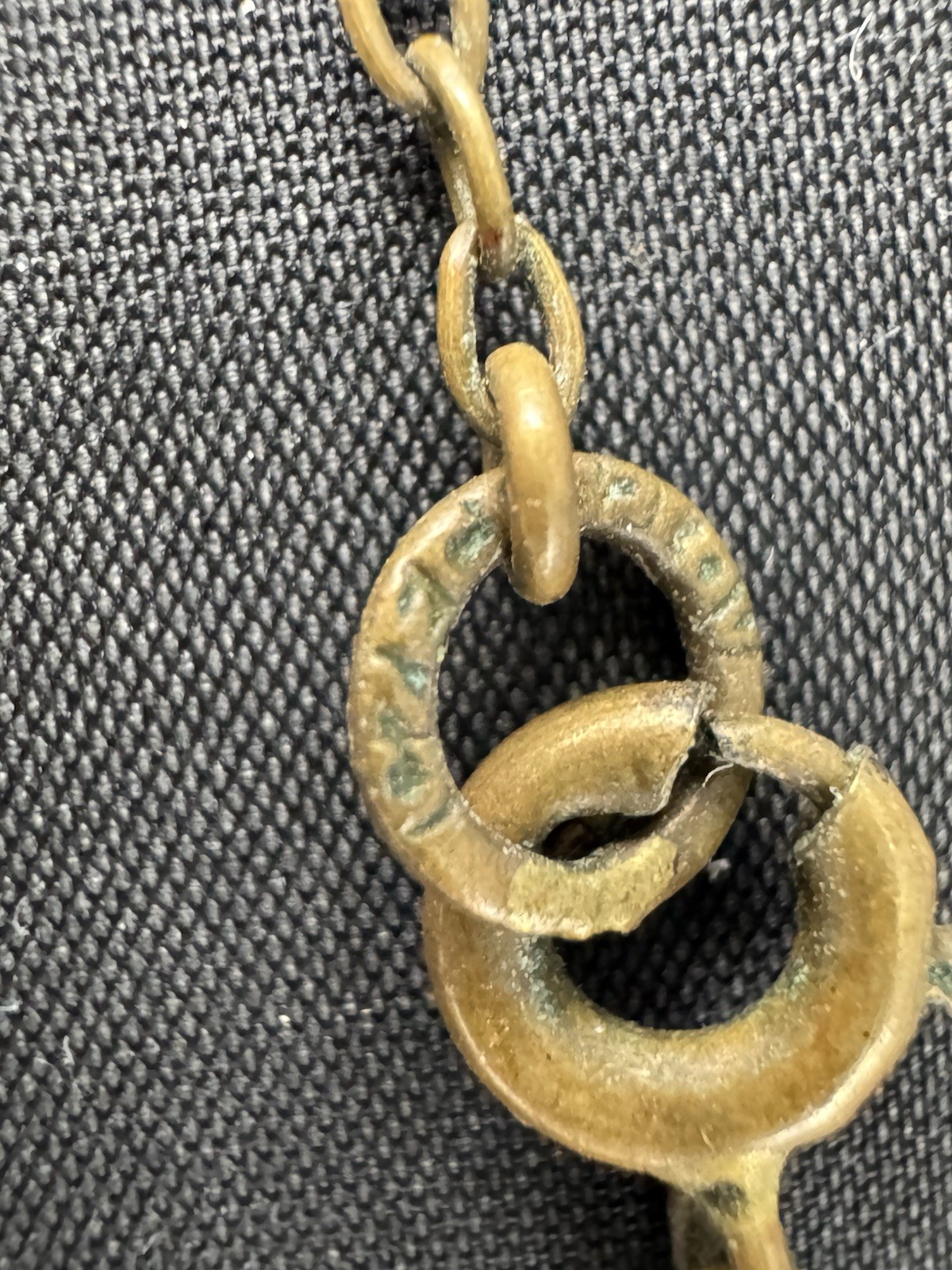 Antique Czech Brass and Glass Necklace