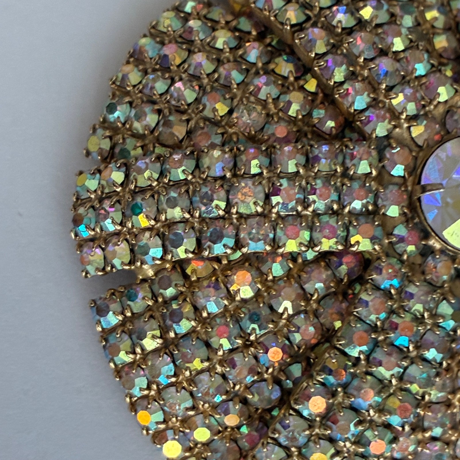 Vintage AB Crystal Brooch Pin Brooch