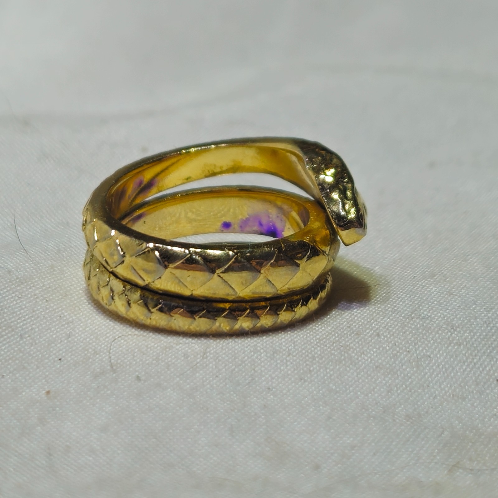 Antique Vintage Gold Tone Fancy Coiled Snake Ring From Estate Size 6.25