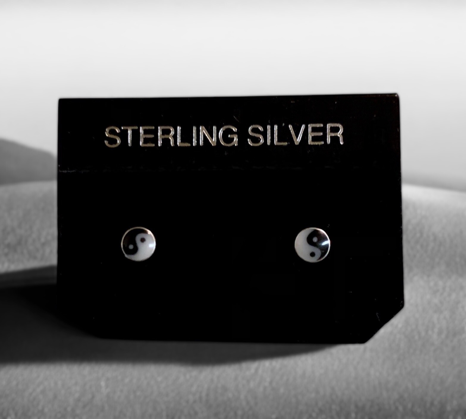 Sterling Silver Tiny Yin Yang Stud Earrings 5mm