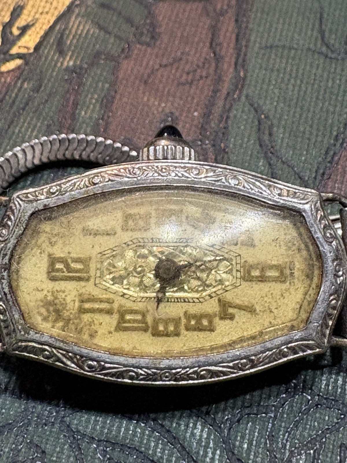Antique ART DECO Ladies Wrist Watch FONTAIN WATCH CO. non Working
