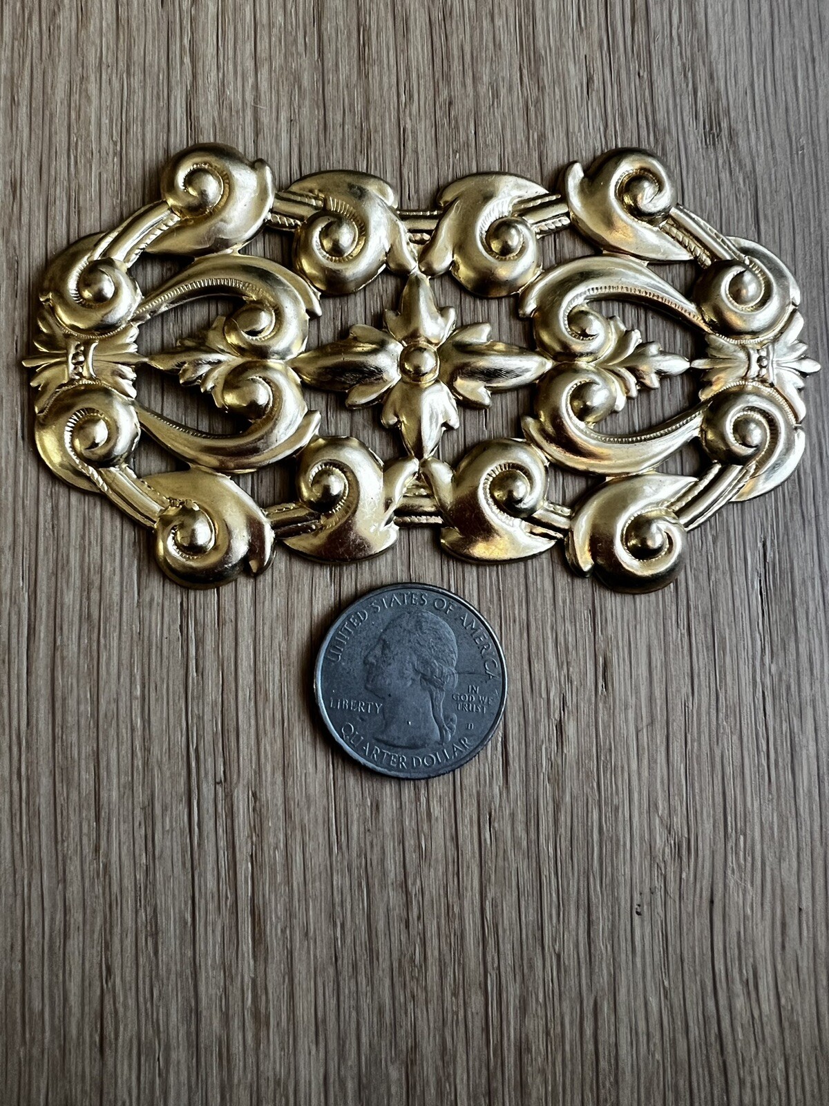 Brass Large Victorian Filigree Jewelry Finding/Metal Stampings