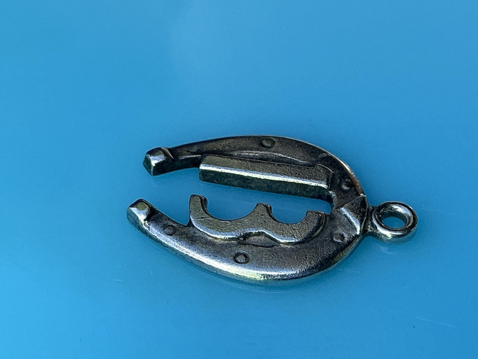Vintage Signed Danecraft lucky 13 thirteen horseshoe sterling Silver 925 Charm