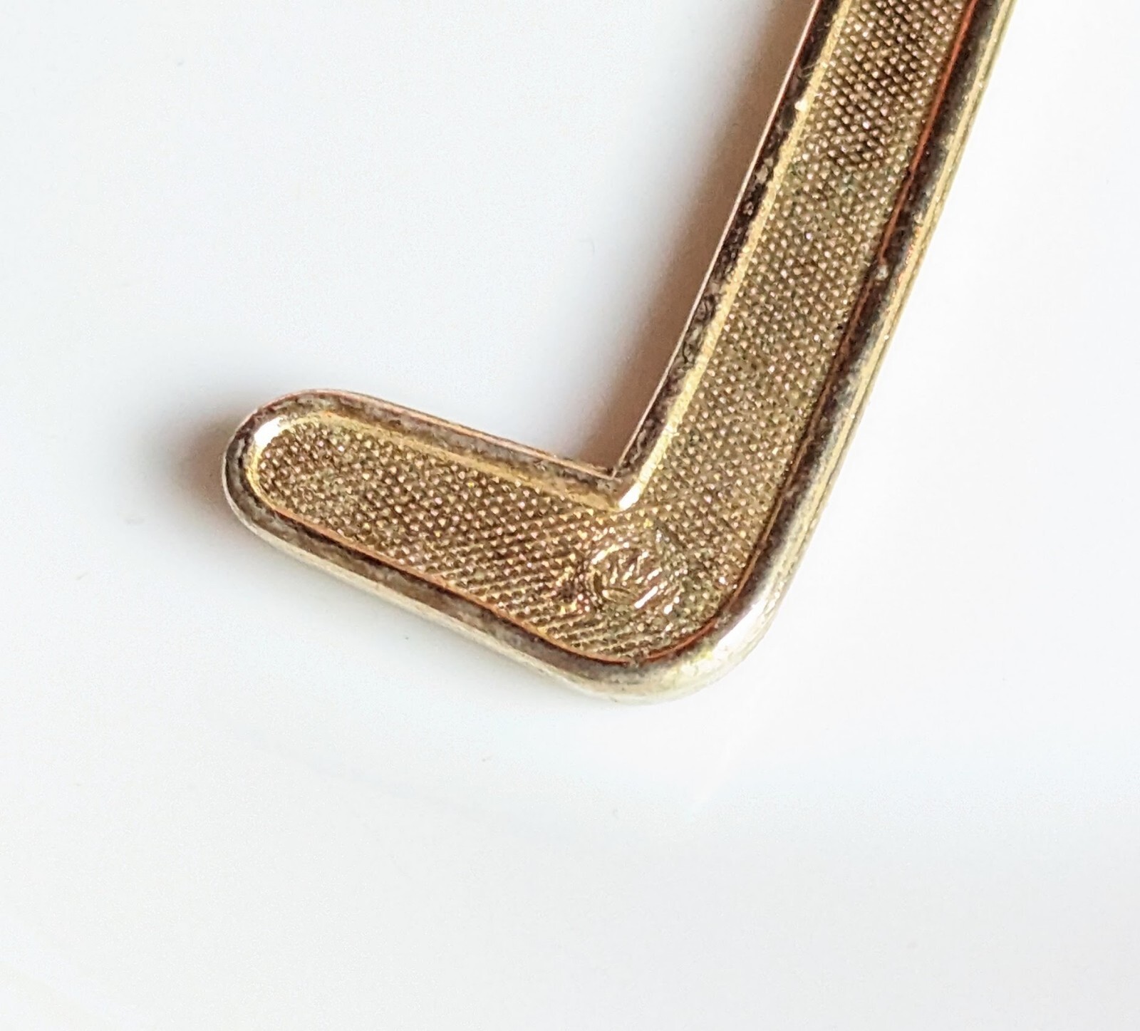 Hallmark 4″ Charm Letter L Initial Pendant Ornament Gold Tone RED Enamel