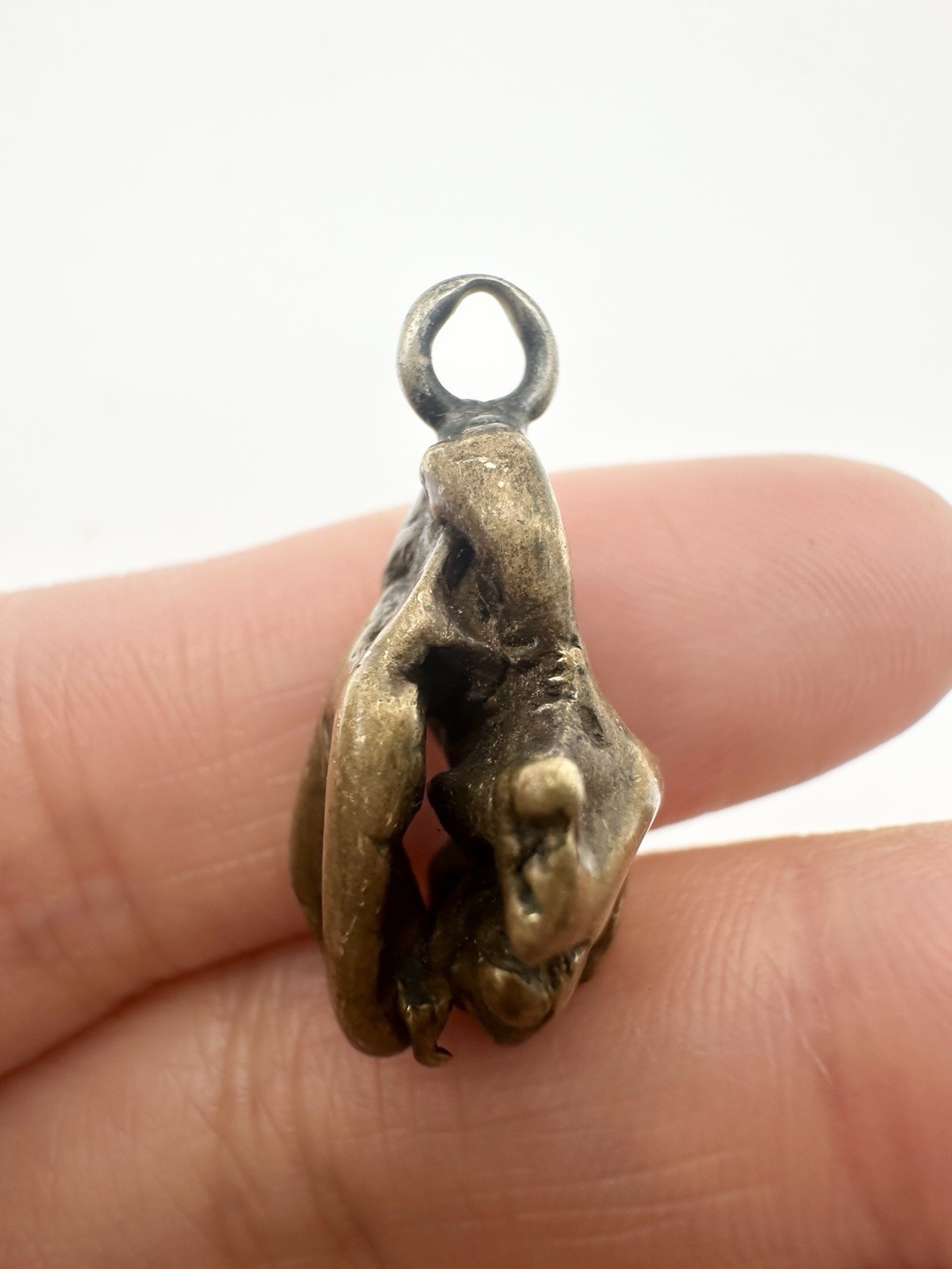 Vintage Handcrafted Bronze Abstract Nugget Pendant
