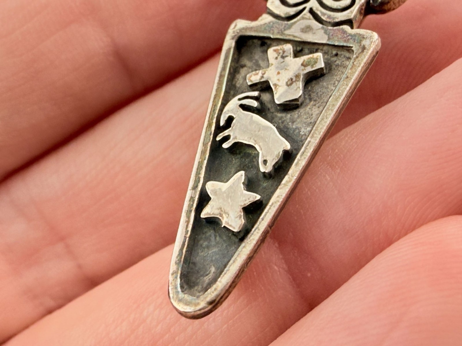 Vintage Signed Creature Kritters Sterling Silver Totem Design Pin Brooch 4.7g