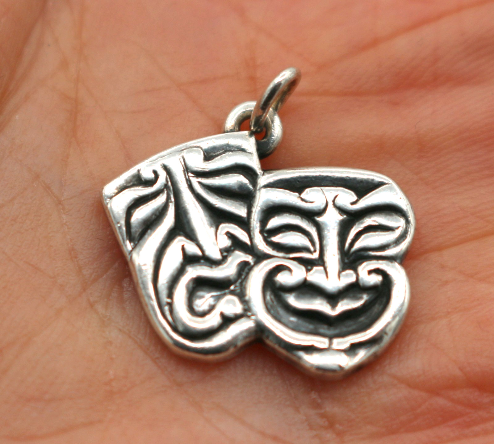 Retired James Avery Sterling Silver Comedy Tragedy Theater Mask Charm Pendant