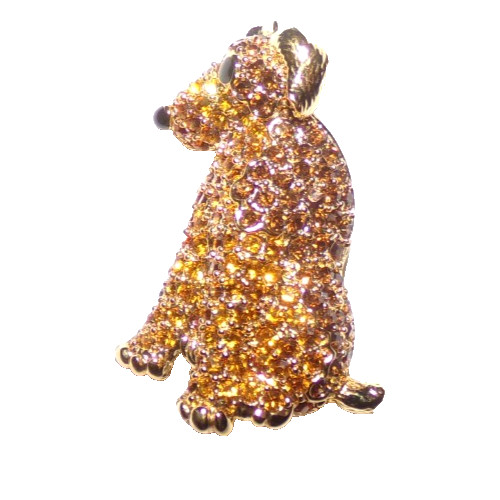 MINTY!! signed TRIFARI TM dog shaped pin with amazing stones-OMG!!