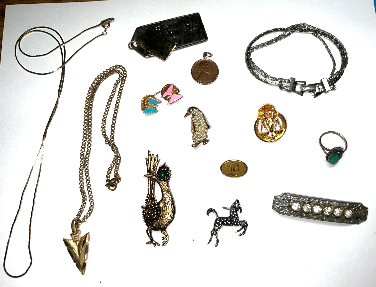 Vintage Lot of 13 Pieces of Jewelry Ambassador / Art Deco Costume Novelty