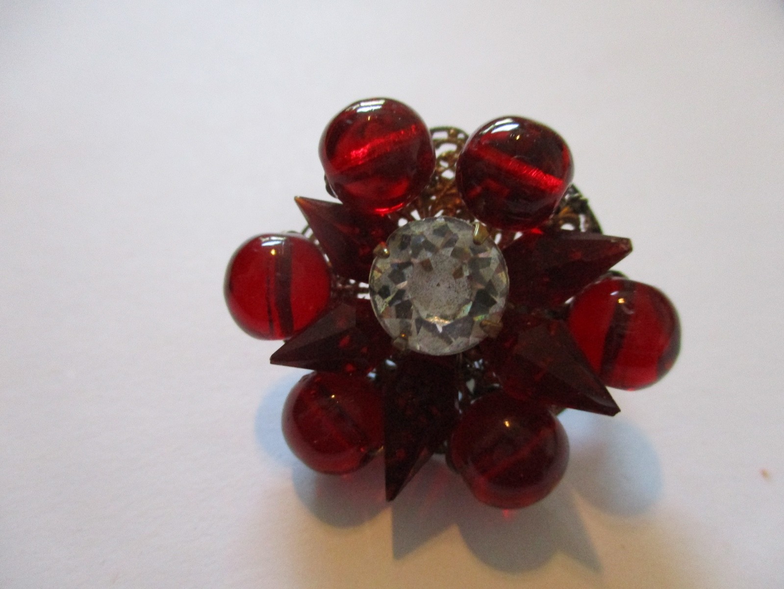 Signed Miriam Haskell Red SINGLE Earring