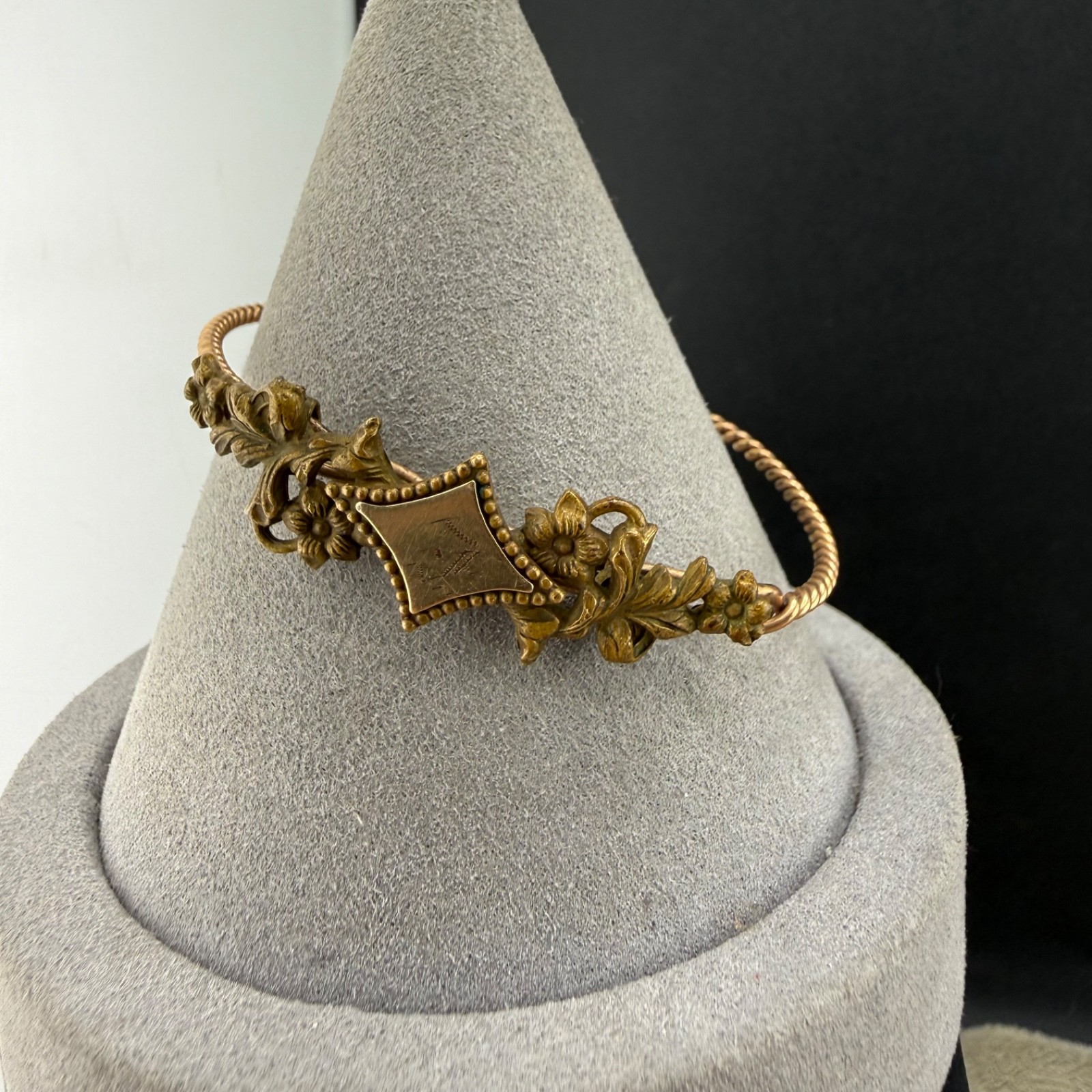 Vintage Gold Filled Engraved Bracelet 6.5”