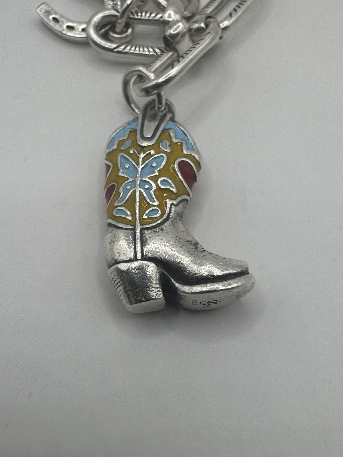 James Avery 7” Ornate Link Charm Bracelet with 8 Charms – 🤠 Western Flare!