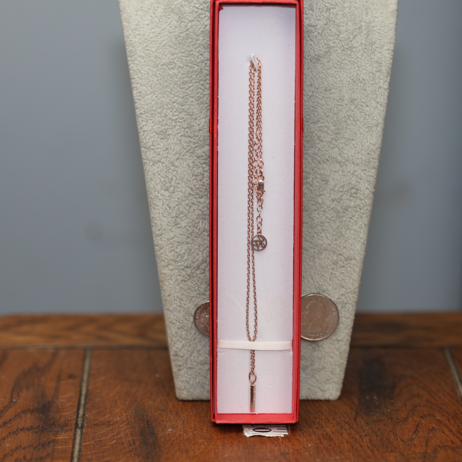 Vertical Bar Gemstone Pendant Necklace Vermeil Sterling Silver