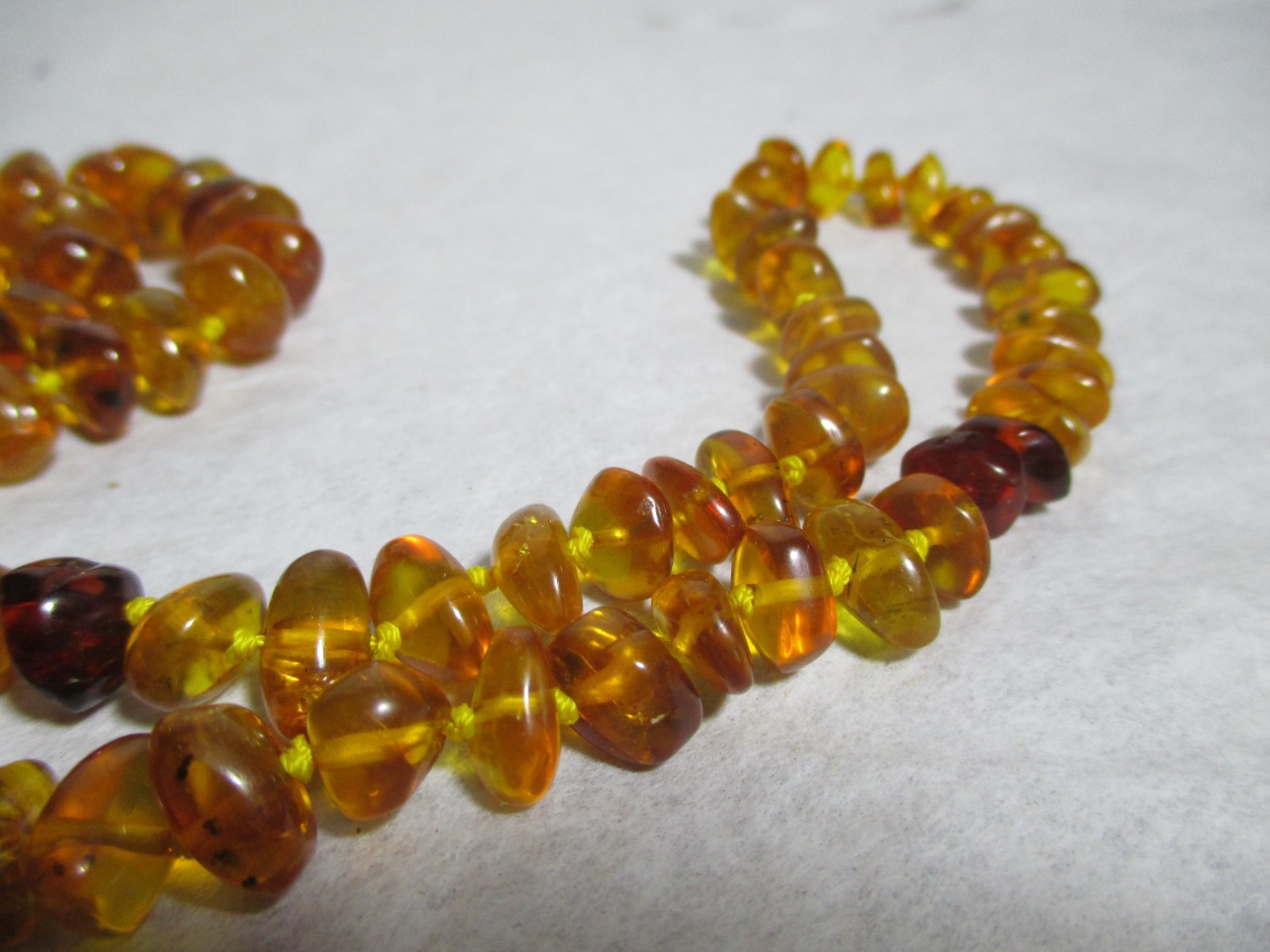 Vintage Baltic Honey Amber Chunky Nugget Hand Knotted Necklace 25 in