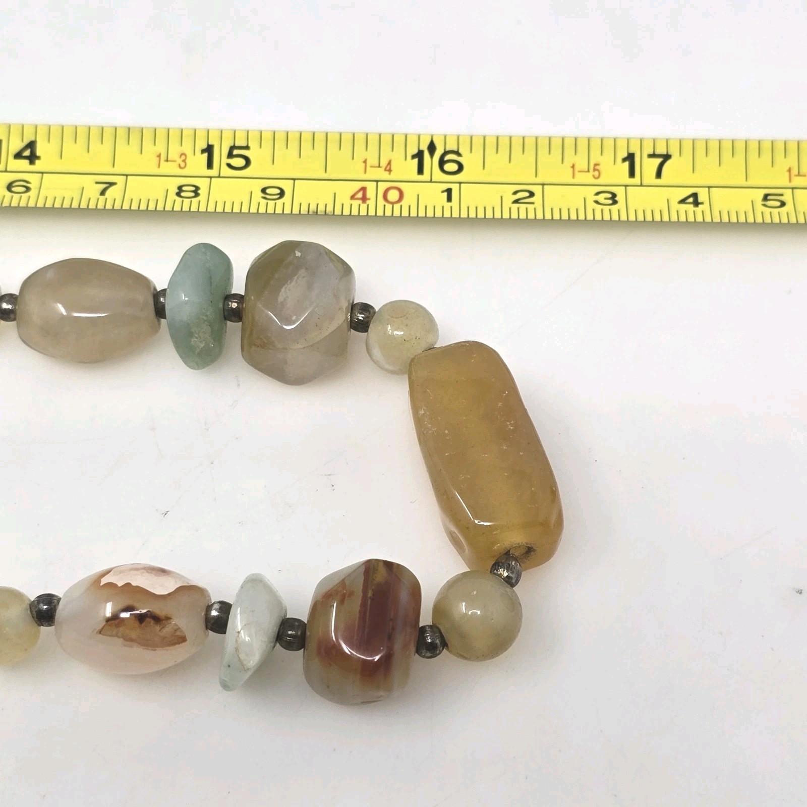 Antique Natural Carnelian Agate Jade Gemstone Bead Necklace 32″ Rare