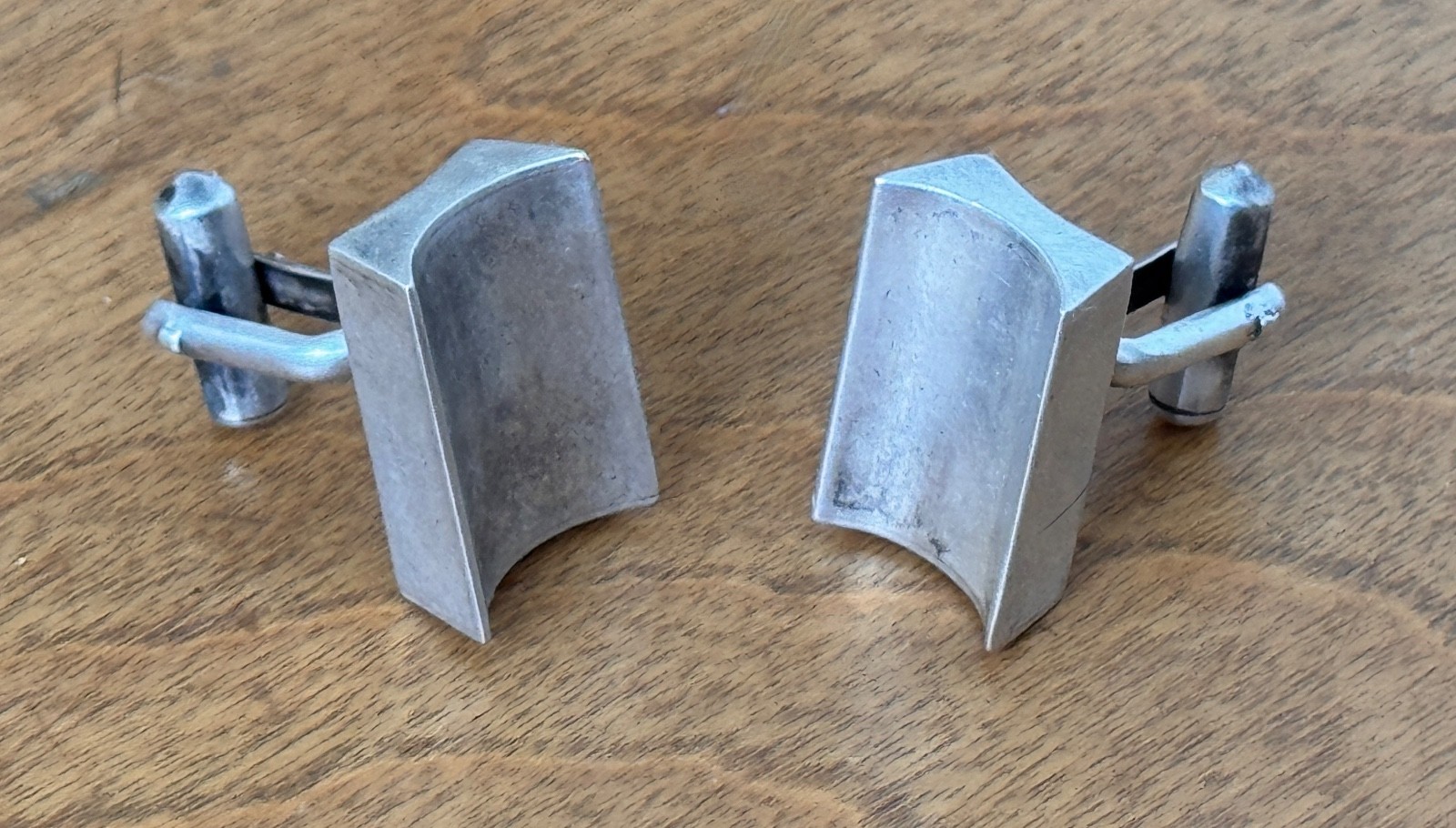 Antonio Pineda Taxco Mexican Modernist Sterling Silver 925 cufflinks Vtg Rare
