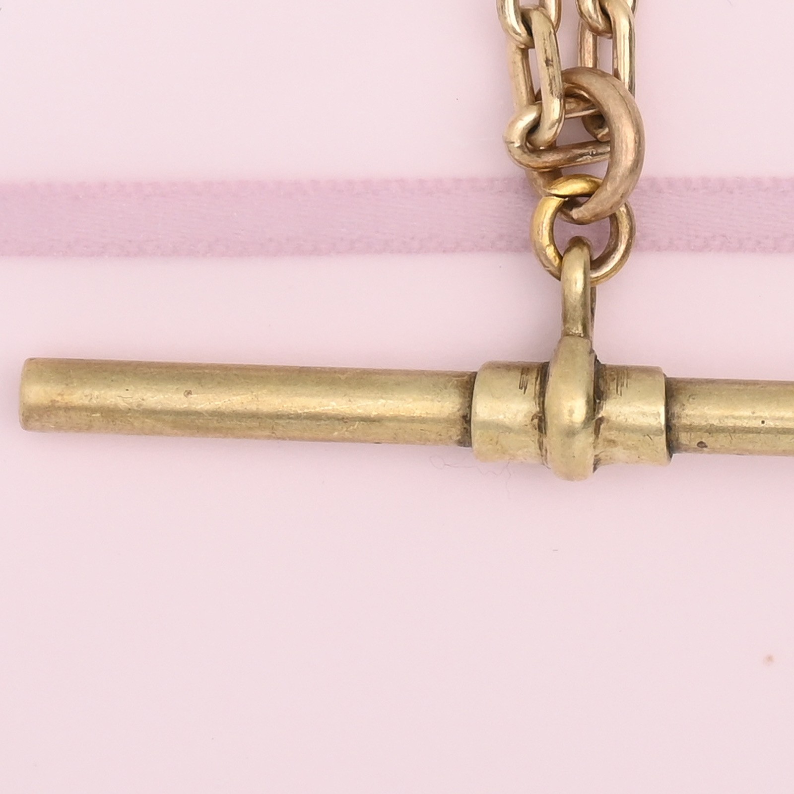 Antique Victorian Upcycled Yellow Gold Filled T-Bar Cable Fancy Chain Necklace