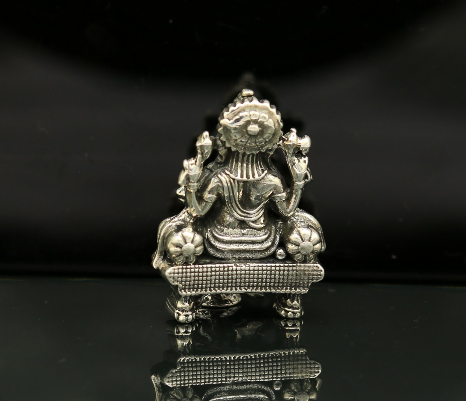 925 sterling silver Lord Ganesha statue, figurine, puja article home temple su02