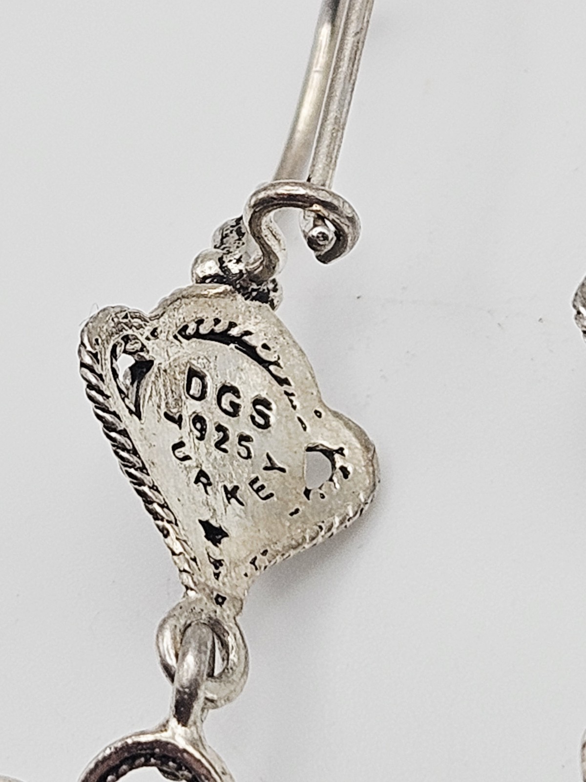 DGS Turkey Sterling Silver Filigree Floral Dangle Earrings 2.60″