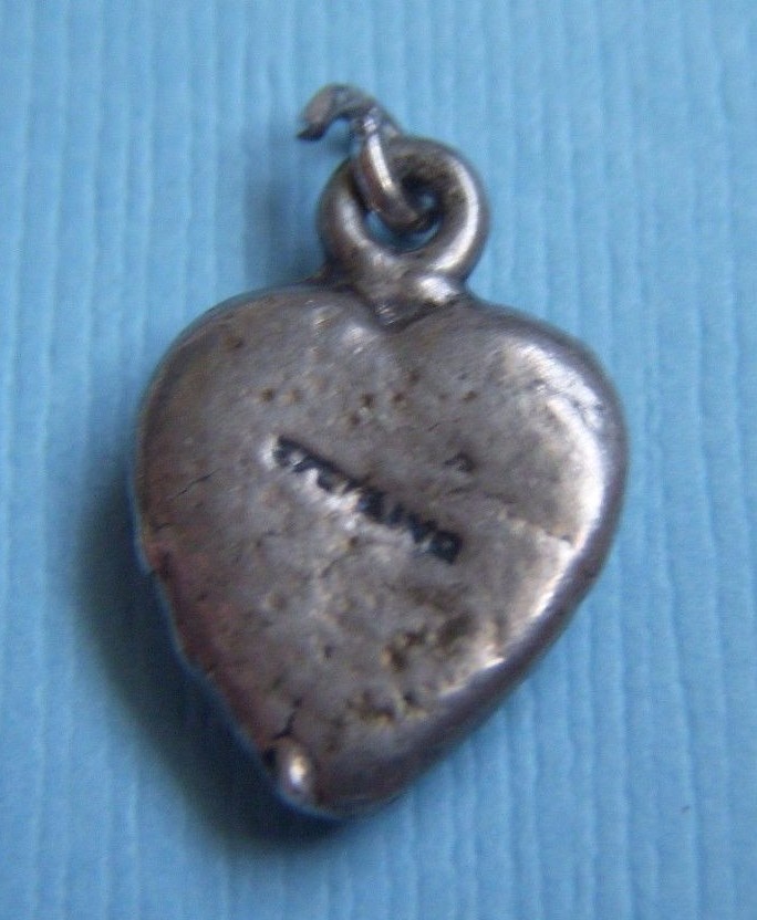 Vintage 40’s solid heart sterling charm
