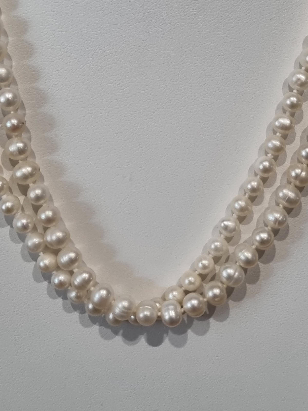 Two Vintage (2) 14k Gold Single Strand Pearl Necklaces c1990s JCM See Video