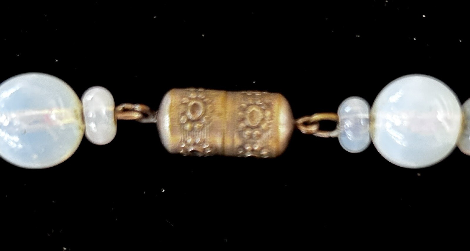 VTG LOUIS ROUSSELET France Graduated French Opaline Glass NECKLACE
